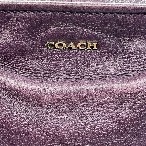 Coach Deep Purple Leather Tote - Picture 2 of 16